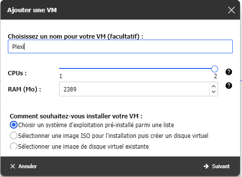 Ajout de bibliothèque Plex — disques Freebox